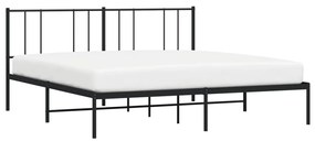 Estrutura de cama em metal com cabeceira 180x200 cm preto