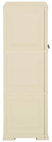 Armário de plástico 79x43x125 cm design de madeira branco nata