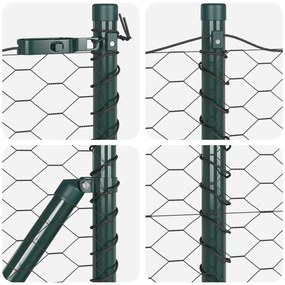 Cerca Hexagonal vidaXL Cinza 0.5x100 m Aço