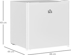 Mini Frigorífico Silencioso 46L Classe F com Temperatura Ajustável e Porta Reversível 48x44x49 cm Branco
