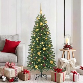 vidaXL Árvore de Natal Artificial com 150 LEDs Verde 150 cm PE e PVC