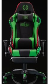DUDECO - Cadeira Gaming Turbo LED Preto e Verde