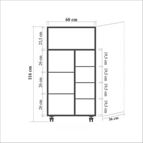 Armário Multiusos Kiler – Carvalho Sonoma – 60x116x36 cm