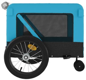 Reboque de bicicleta p/ animais tecido oxford/ferro azul/preto