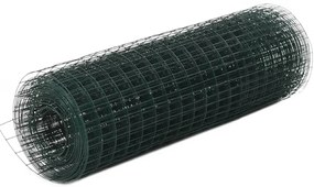 Cerca arame galinheiro 10x0,5 m aço c/ revestimento PVC verde