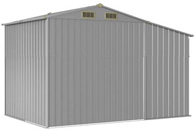 Abrigo de jardim 277x192,5x179 cm aço galvanizado cinzento