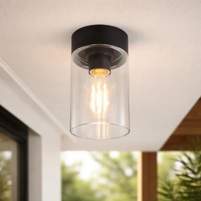 Candeeiro de teto moderno preto 22,6 cm IP44 - Jarra