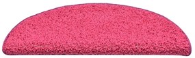 Tapete/carpete para degraus 15 pcs 56x17x3 cm rosa