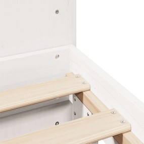 Cama sem colchão 140x200 cm madeira de pinho maciça branco