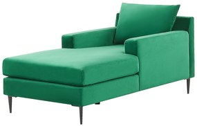 Chaise-longue em veludo verde GUERET Beliani