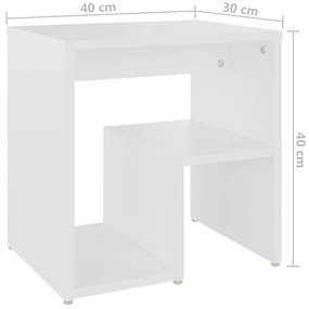 Mesas de cabeceira 2 pcs 40x30x40 cm derivados madeira branco