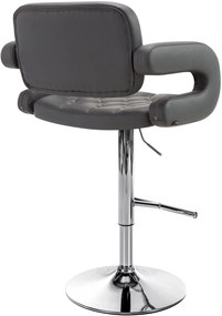 Banco de bar Dublin em couro sintético 62 x 103-123 x 55 cm Cinzento