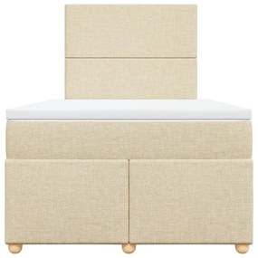 Cama boxspring com colchão 120x190 cm tecido cor creme