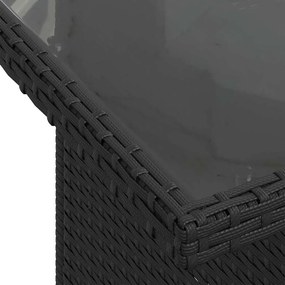 Conjunto de Sofás de Jardim de 7 Peças com Almofadas Preto Vime