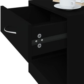 Mesas de cabeceira com gavetas 2 pcs preto