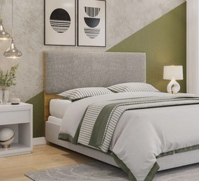 Cabeceira de Cama UNIQUE – 140x5x90 cm – MDP Cor de Mel e Tecido Panam