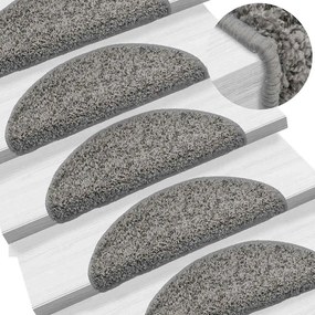 Tapetes de escada 30 pcs 56x17x3 cm cinzento