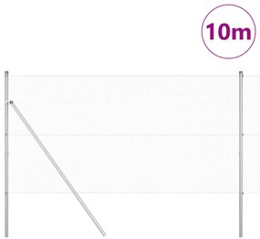 Conjunto de Postes de Cerca Conjunto de 2 Aço Galvanizado 10 x 1 m