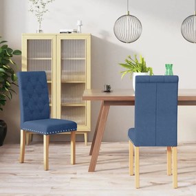 vidaXL Cadeiras de jantar 2 pcs tecido azul