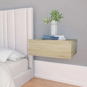 vidaXL Mesa cabeceira suspensa 2 pcs derivados madeira carvalho sonoma