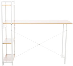 Secretária com prateleiras laterais Poe 120 x 111 x 44 cm Cor Natural