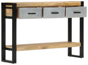 Mesa consola 110x30x76 cm madeira de mangueira áspera maciça