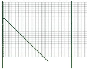 Cerca de malha de arame 1,6x25 m aço galvanizado verde