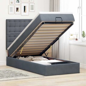 vidaXL Estrutura cama otomana colchões 80x200cm veludo cinzento escuro