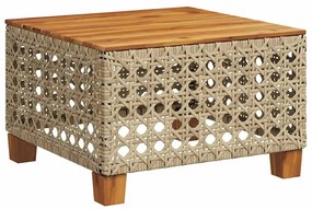 6 pcs conjunto de sofás p/ jardim com almofadões vime PE bege