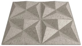 Painéis de parede 12 pcs 50x50 cm 3 m² XPS origami betão