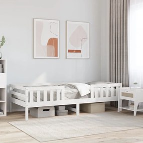 Estrutura de cama sem colchão 80x200 cm pinho maciço branco