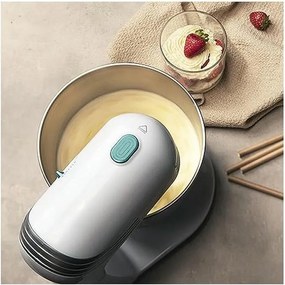Batedeira amassadora Cecomixer Easy White. Potência 250 W com movimento planetário, 6 velocidades, Tigela de aço INOX Capacidade 3 L Branca