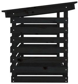 Suporte para lenha 108x73x79 cm pinho maciço preto