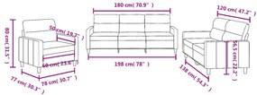 3 pcs conjunto de sofás com almofadões tecido cinzento-escuro