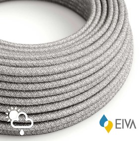 Cabo Elétrico Redondo Resistente a UV, forrado a Linho Cinza Natural SN02 para uso exterior - Compatível com Sistema Eiva IP65