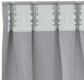Cortinas 2 pcs Cinzento-claro 245 x 140 cm Poliéster