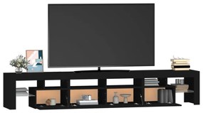 Móvel de TV com luzes LED 230x36,5x40 cm preto