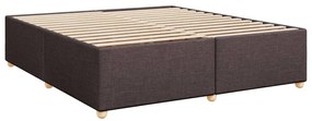 Cama com molas/colchão 200x200 cm tecido castanho-escuro