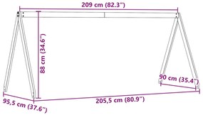 Telhado de cama infantil 209x95,5x88 cm madeira pinho maciça