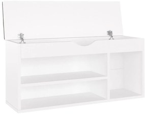 Banco sapateira c/ almofadão contraplacado 104x30x49 cm branco