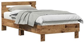 Estrutura de Cama Antiga 90x190 cm - Feita de Madeira de Engenharia.