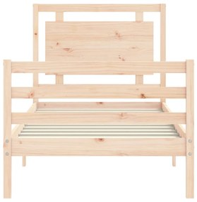 Estrutura de cama com cabeceira 100x200 cm madeira maciça