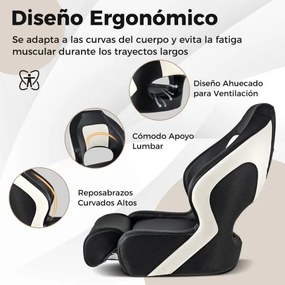 Assento de barco desportivo dobrável com encosto de 53 cm de altura e encosto estofado em couro PVC impermeável Preto