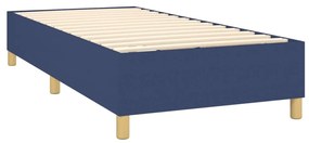 Cama com molas/colchão 90x200 cm tecido azul
