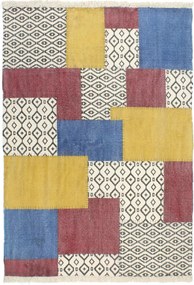 vidaXL Tapete Kilim tecido à mão 120x180 cm algodão padrão multicor