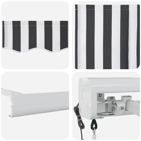 Toldo retrátil 4,5x3 m tecido e alumínio antracite e branco