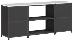 Conjunto de Armazenamento de Cozinha com prateleira 3 pcs Preto