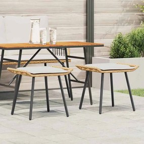 vidaXL Banquinho de Jardim 2 pcs Castanho 50 x 40 x 45cm Poliéster