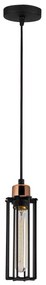 Candeeiro de Teto Likya – Preto e Bronze – Diâmetro 10 cm, Altura 112