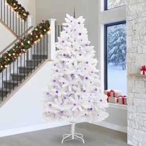 vidaXL Árvore de Natal Articulada Artificial Branco 300 cm PVC e Aço